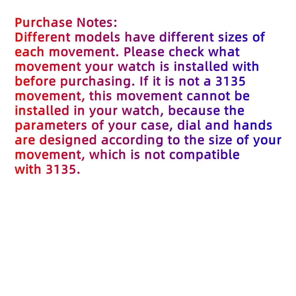 VSF 3135 movimiento mecánico automático volante azul movimiento de reloj VS 3135 limpio fábrica de Dandong sin logotipo