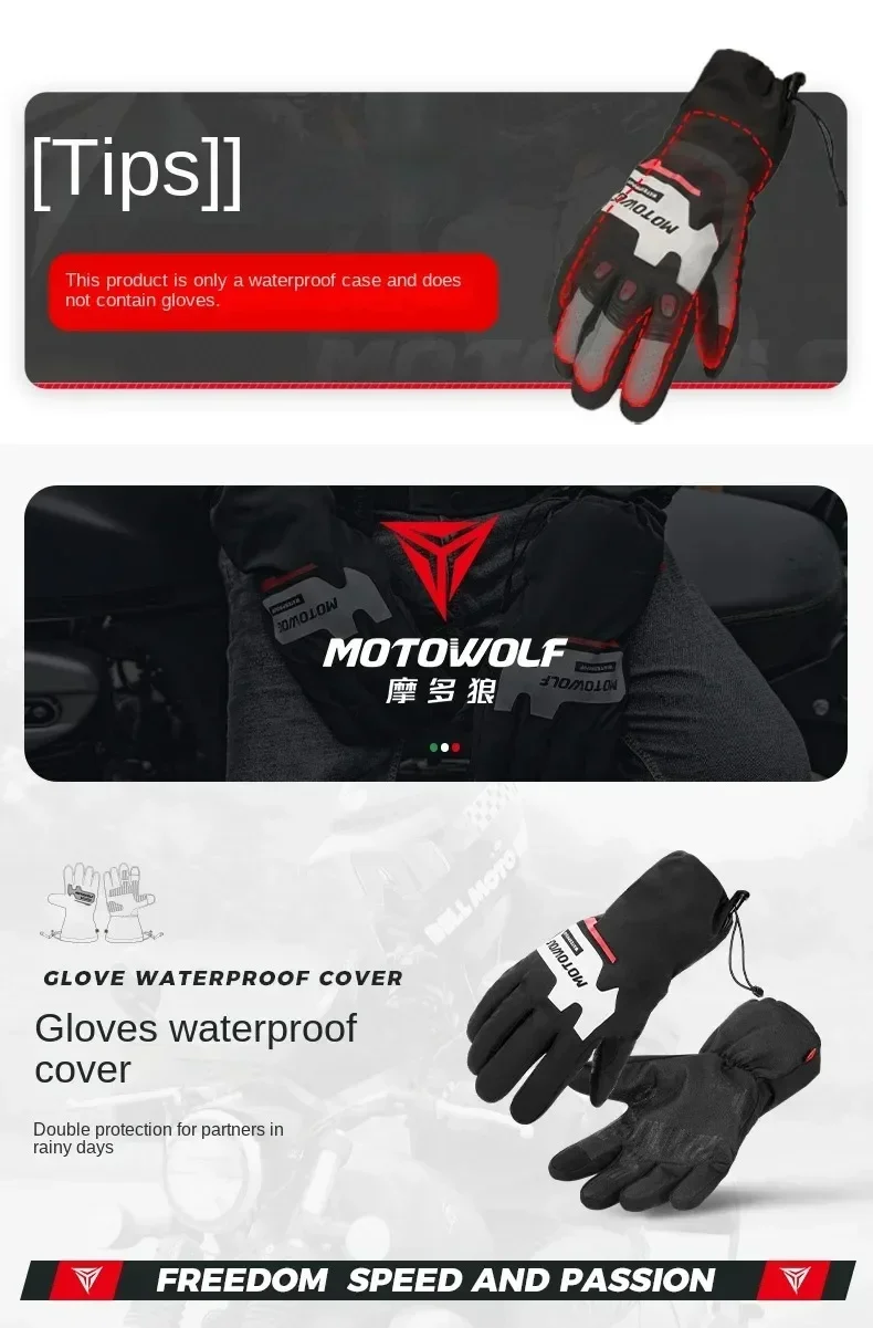 Herbst Winter Motorrad Reiten Handschuhe Wasserdichte Regenschutz Winddicht Warme Motorradfahrer Racing Fahrer Zubehör Männer Frauen – Detail 3