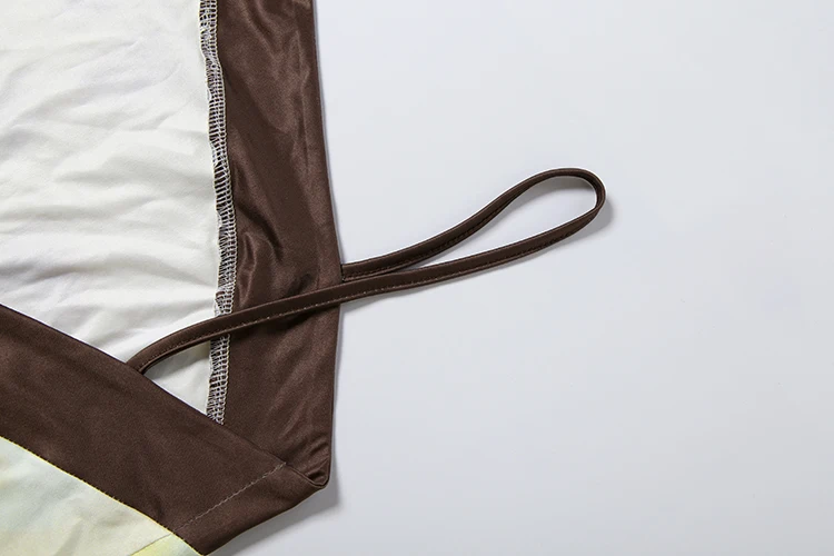 Nibber Sling-Kleid mit unregelmäßigem Saum und Pflaumenblüten-Print für Damen, Sommertrend, schräger Kragen, rückenfrei, Streetwear, eleganter Stil, lang, figurbetont – Detail 7