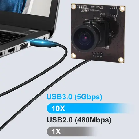 ELP 2.0 Megapixel IMX291 Webcam USB 3.0 ad alta velocità Fisheye Ampio angolo di visione UVC OTG Plug Play Modulo fotocamera USB 1080P senza driver