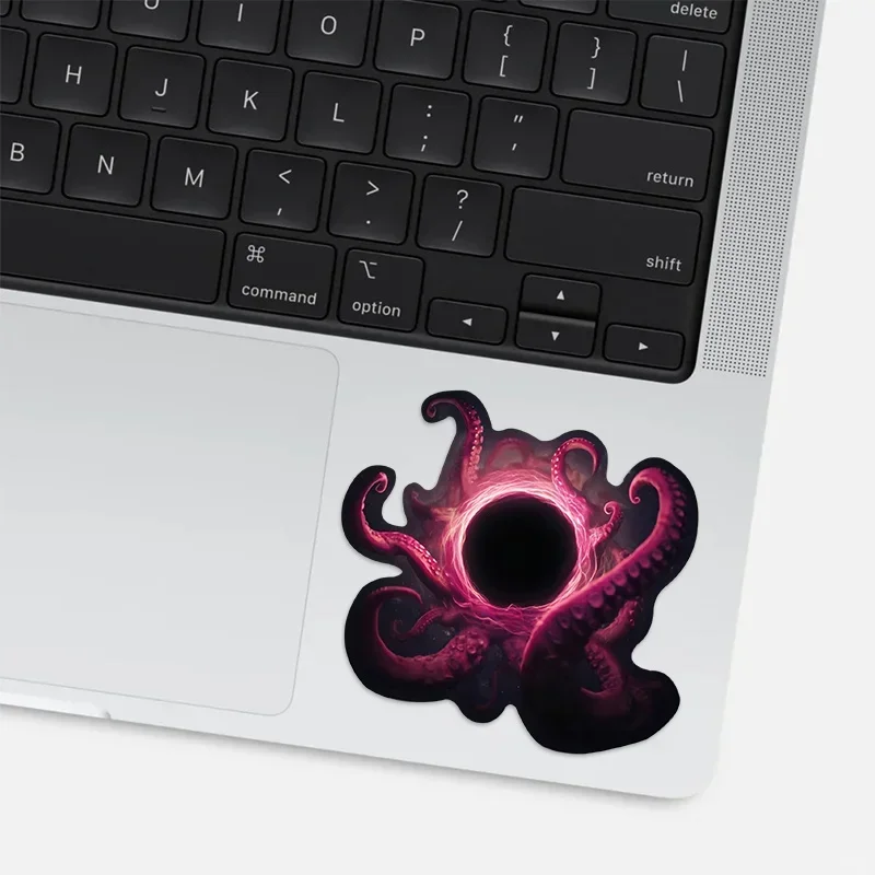 1 шт., наклейка с черным отверстием в виде мистического осьминога-водонепроницаемая виниловая наклейка для любителей фэнтези, чехол для ноутбука, телефона, подарок