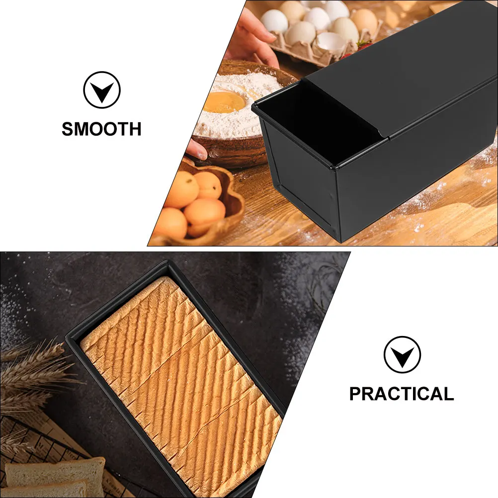 

Carbon Steel Nonstick Lidded Toast Box Convenient Baking Bread Mold Practical Loaf Pan For Household Use
