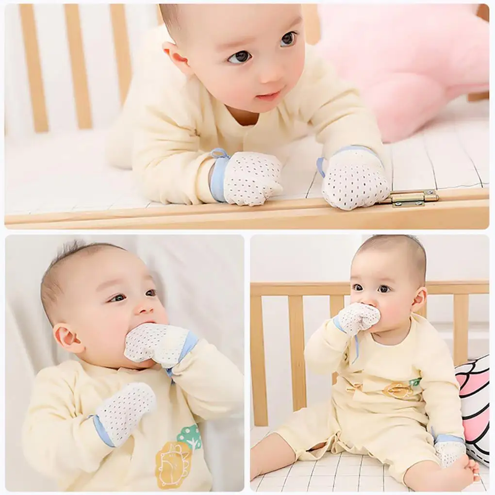 4 Pairs Nylon Baby Gloves Kids Accessories Protection Face Anti-grasping Scratch Mittens Mesh Boys Health Products