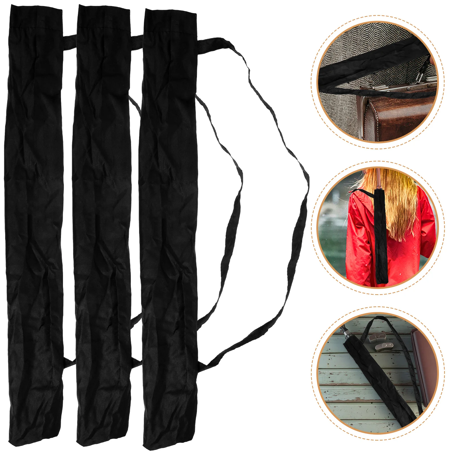 

3pcs Waterproof Bag 66-74cm Umbrella Umbrella Bag Cover Long Foldable Travel Parasol Case Lightweight Storage Pouch