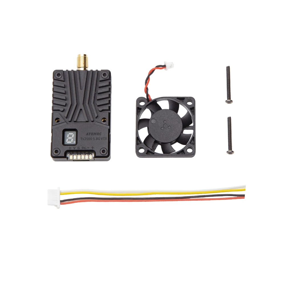 SKYZONE ATOMRC VTX 5.8GH 2.5W 56CH TX2500 Video Transmitter Shell Built-In Cooling Fan For RC FPV Freestyle Long Range Racing