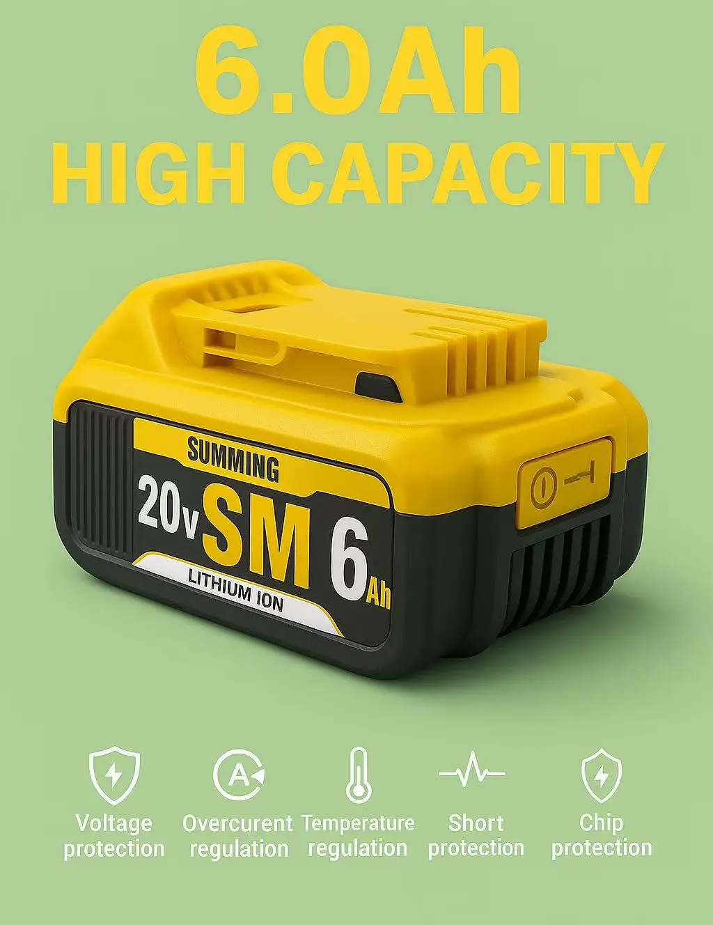 

Rechargeable 18V 20V MAX Lithium-Ion Battery Replacement forDewalt DCB181 DCB184 DCB203 DCB206 Cordless Drill DriverImpact Tools