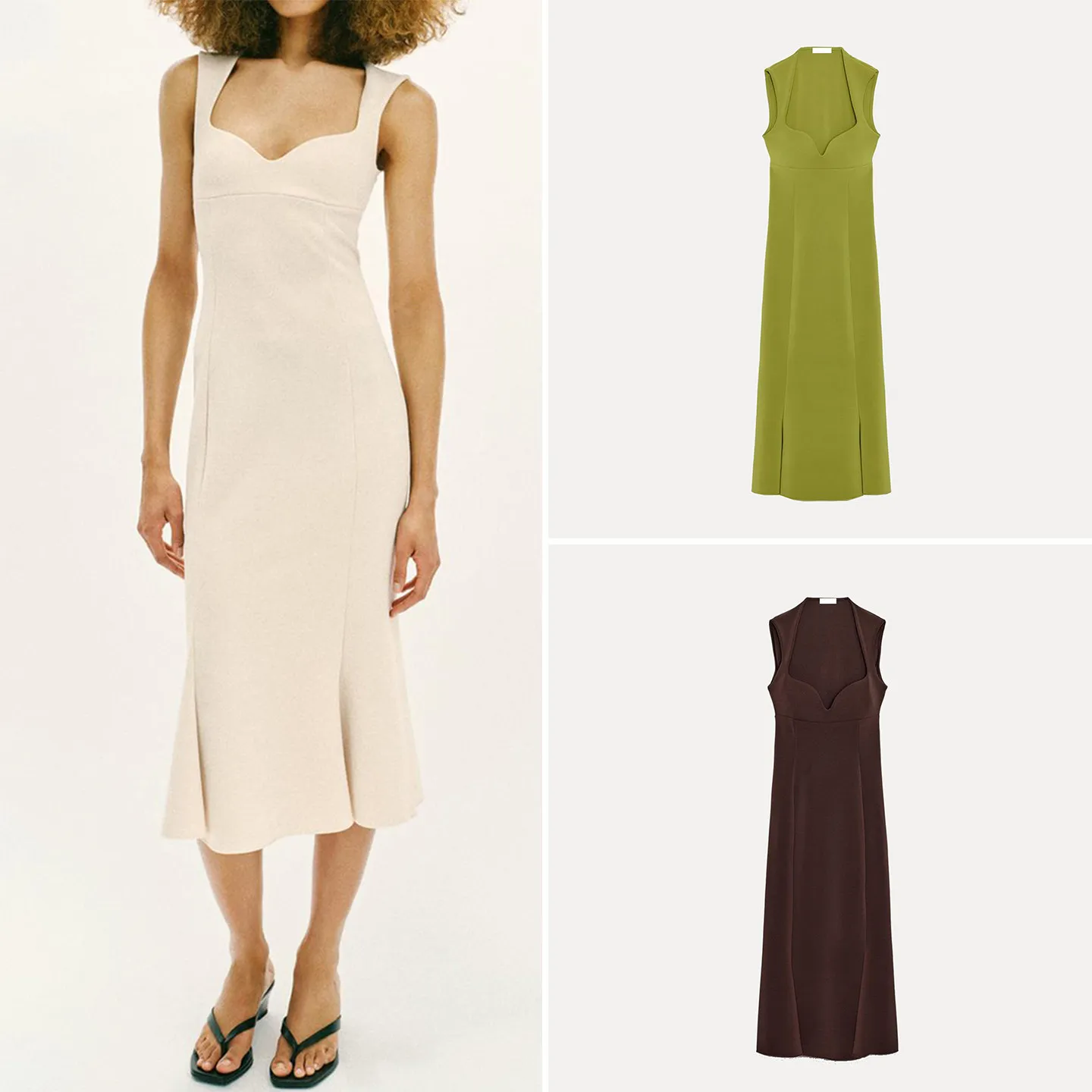 

Модное платье с вырезом-сердечком без рукавов, подчеркивающее талию, элегантное женское платье весна 2026 ZADATA, однотонное, приталенное, для повседневной носки