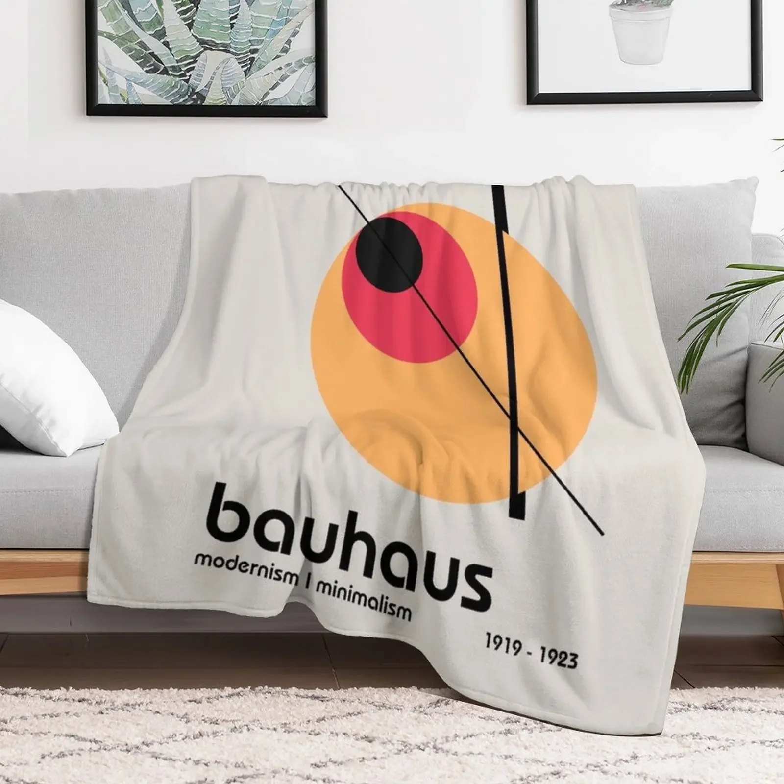 Bauhaus Modernism I Minimalism 1919 - 1923 Throw Blanket Thermal Plaid on the sofa Blankets