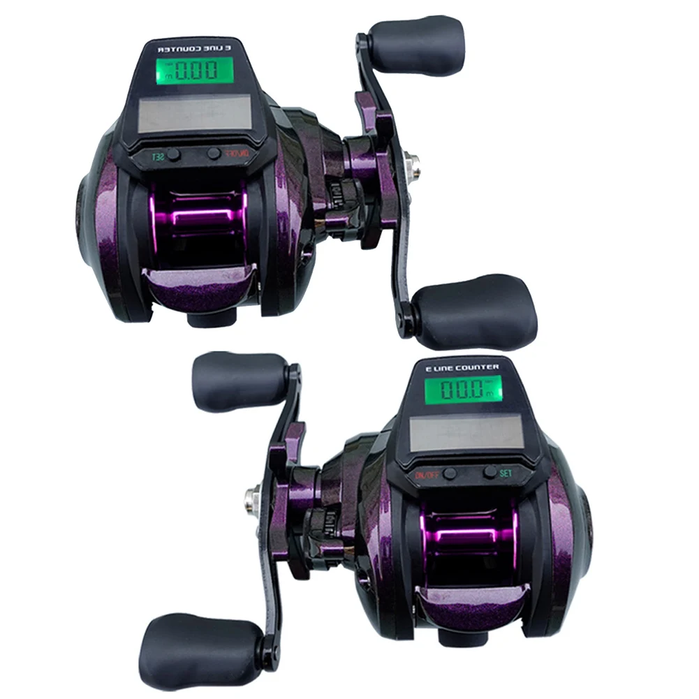 

7.2:1 Digital Fishing Baitcasting Reel With Accurate Line Counter Large Display Bite Alarm Counting Left And Right Hand Models