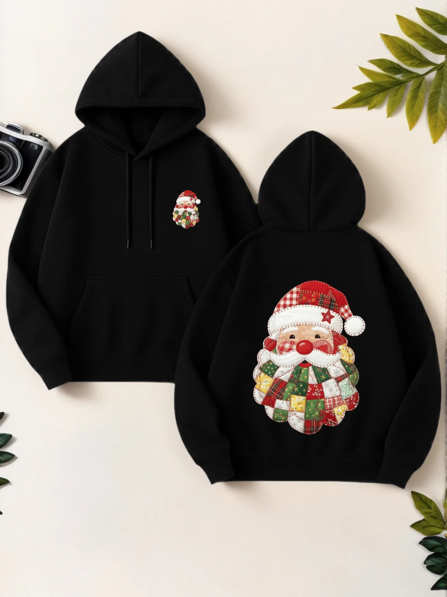 

Graphic Hoodie Women, Santa Claus Cartoon Print, Casual Aesthetic, Fleece Lined, Winter Outfits, For Young Men