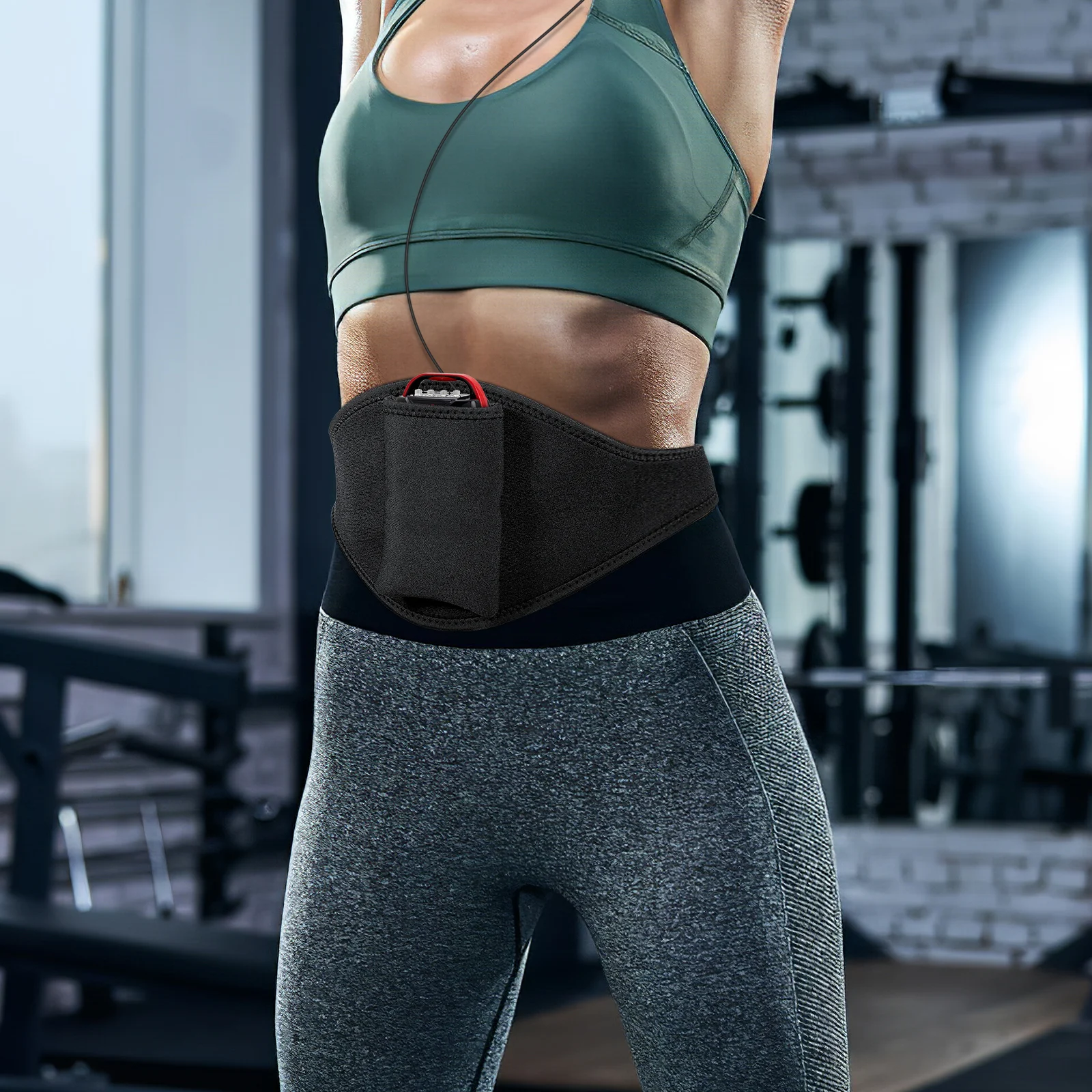 

Mic Belt Black Gym Pouch Premium Material Phone Stage Work Dancing Instructors Pastors Body