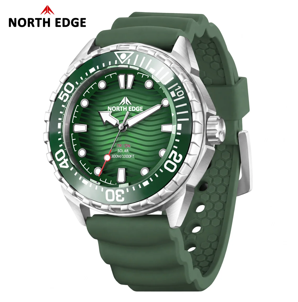 NORTH EDGE 2026 New TRITON Solar Powered Dive Watch Men Luxury Quartz Watches For Men 316L Stainless Steel Case Waterproof 300M