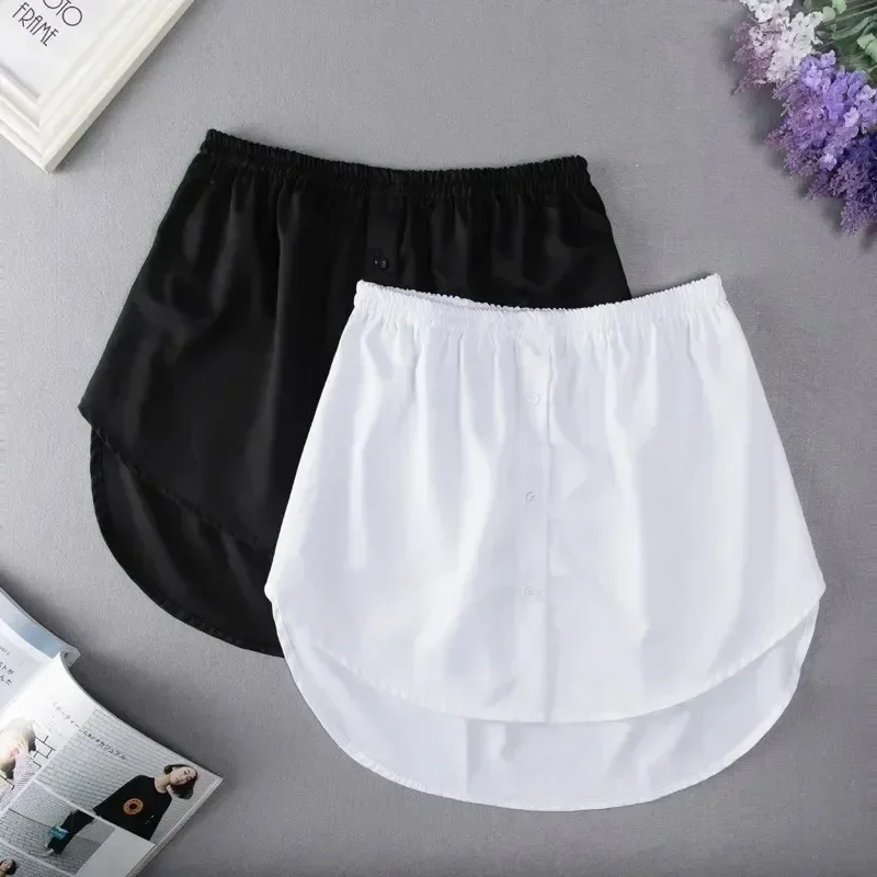 

S-3XL Women Fake Shirt Hem Detachable Underskirt Irregular Skirt Tail Blouse Hem Extender Mini Skirt Layered Inner Layer