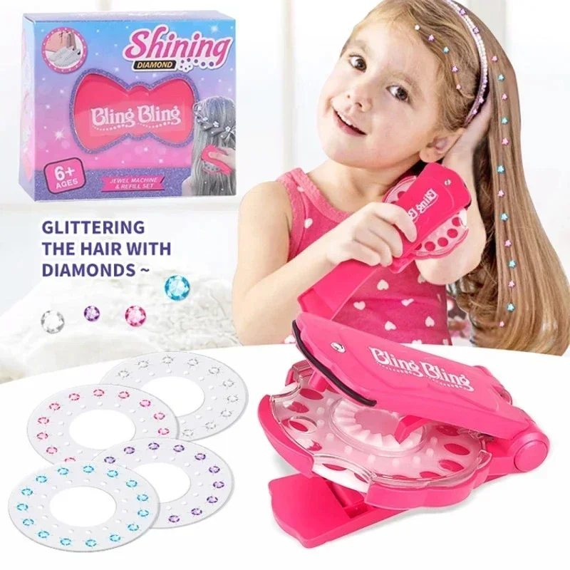 Hair Gems Bling Deluxe Set para Meninas, Brinquedo, Jogar Vidro, Cristal, Strass, Decoração, DIY, Design, Sapatos, Etiqueta, Presente, 180