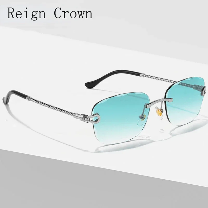 

Retro Fashion Sunglasses Women Men Brand Designer Rimless Gradient Sun Glasses Ladies Frameless Eyeglasses Shades Cutting Lens