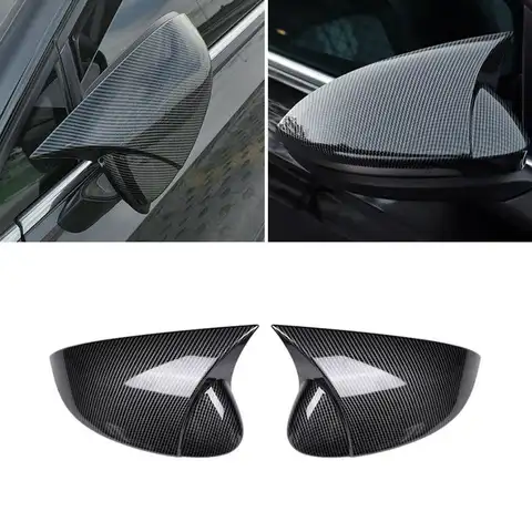 Car Outside Rearview Mirror Cap Cover For VW Golf 8 MK8 GTE GTD GTI R-Line 2020 2021 2022 Carbon Fiber Texture Trim Accessories