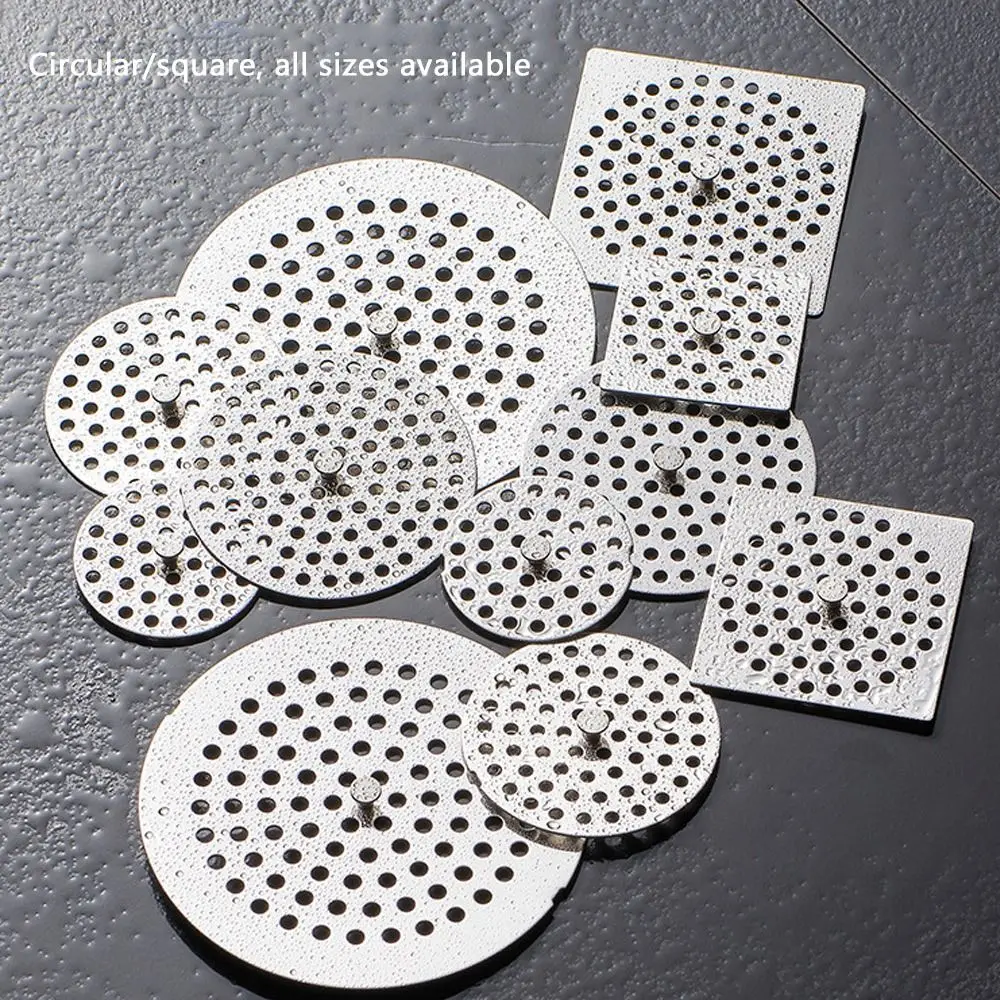 

Durable Stainless Steel Floor Drain Net Cover Round Square Shape with Handle Sink Strainer Drain Cover