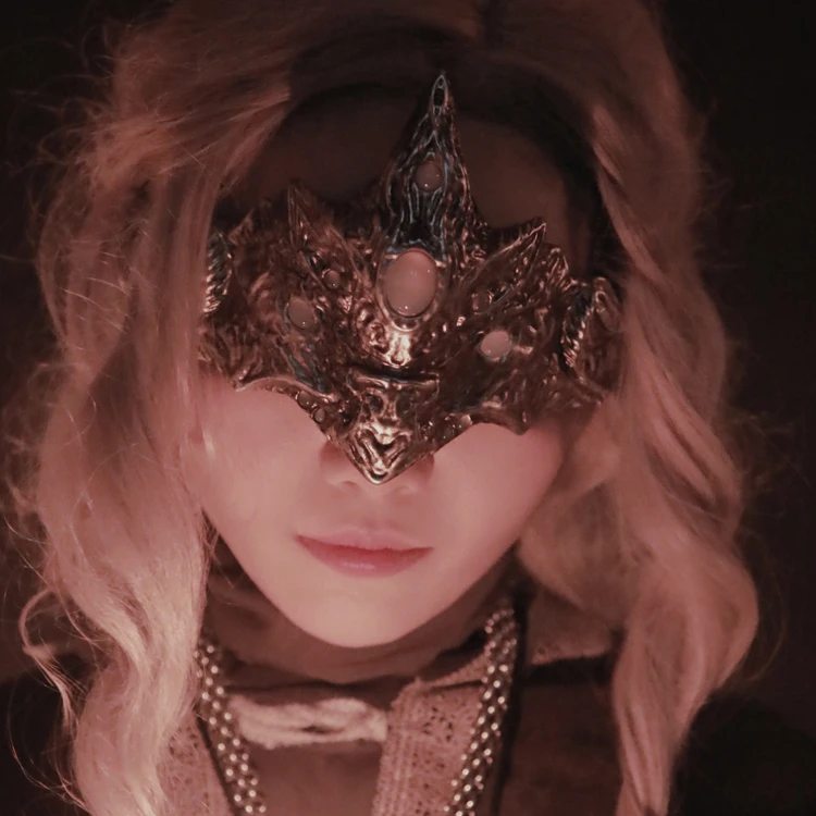 Dark Souls 3 Fire Keeper Bandes en cuir PU - Masque pour les yeux gothique de prêtresse, accessoire de cosplay