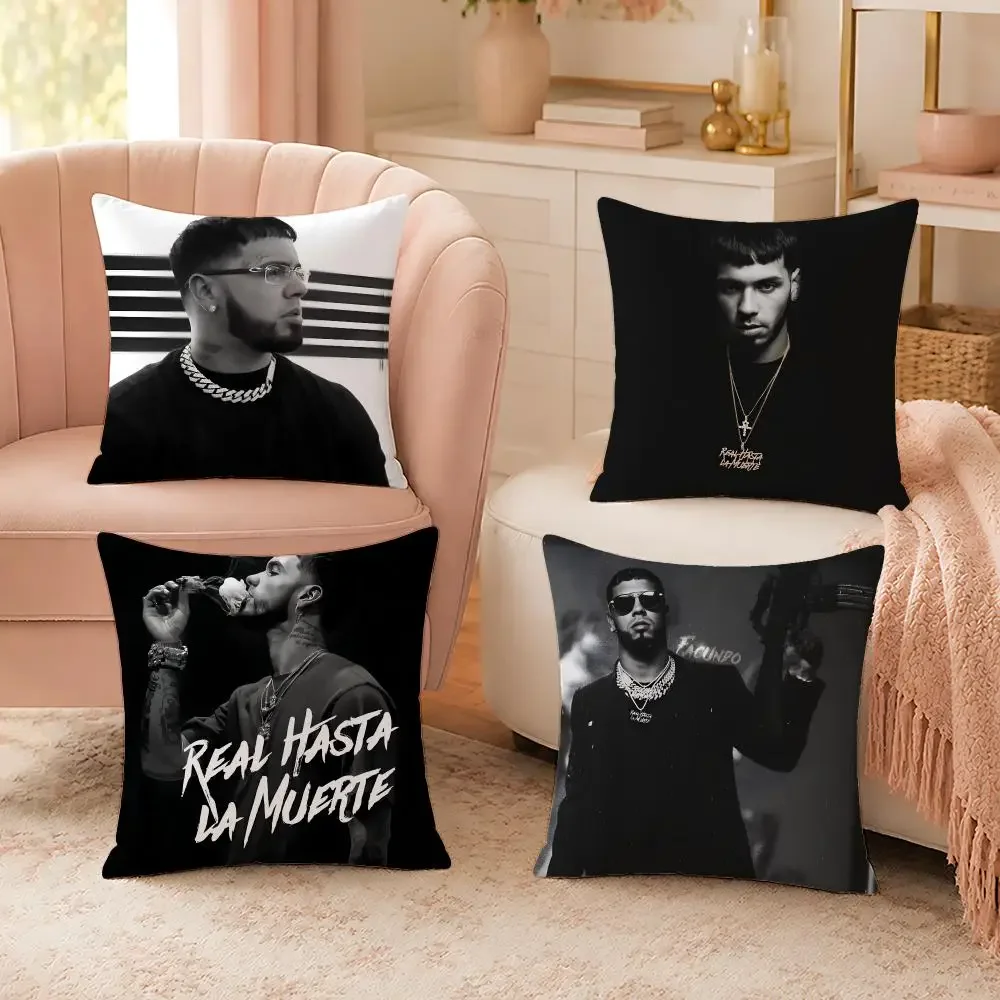 Trending Rapper Anuel AA Cushion Cover Custom Plush Pillow Cover Soft Cloud Comfort for Sofa Bed Couch