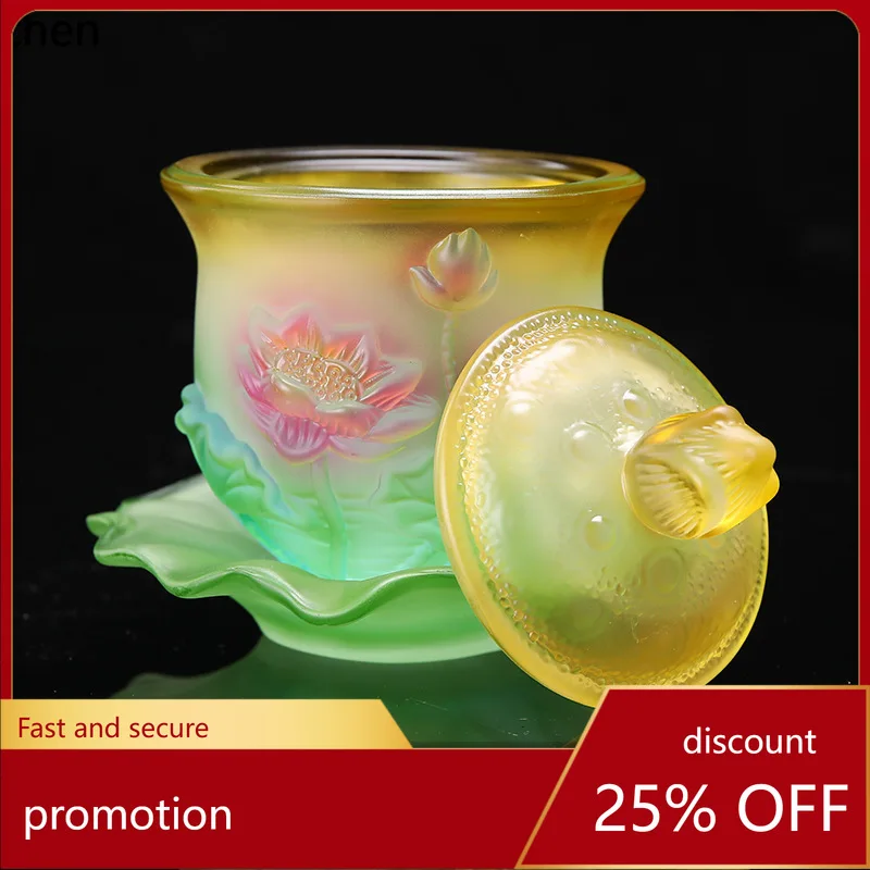 Cz colored glaze offering cup candle holder for homesuit butter holder offering plate incense burner buddha front ornaments