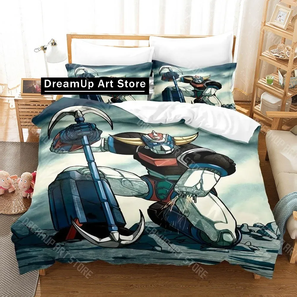 3D Printed Grendizer Goldorak Bedding Set for Boys Girls Duvet Cover Pillowcase Twin Queen King Full Single Double Sizes