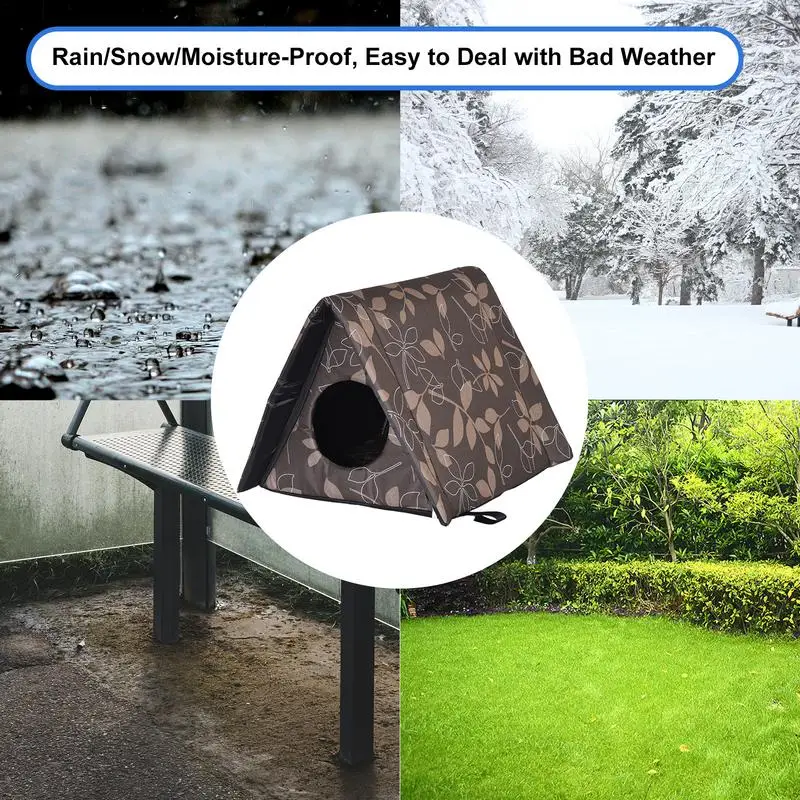 Waterproof Outdoor Pet House | Foldable & Detachable Stray Cat Shelters | Triangular Shape Litter Dog Cat House