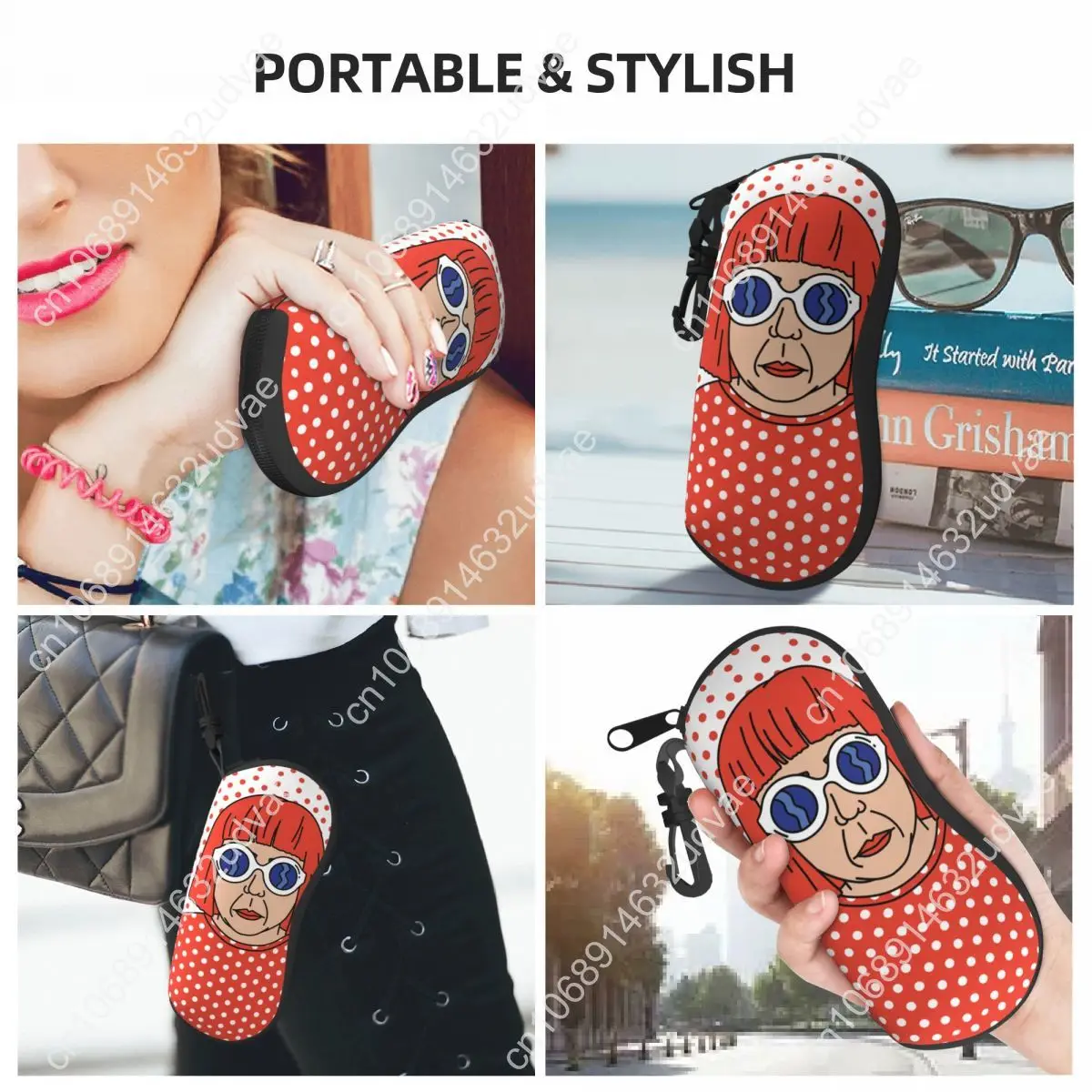 Custom Yayoi Kusama Self Portrait Eyeglass Glasses Case Women Men Soft Sunglasses Protective Pouch