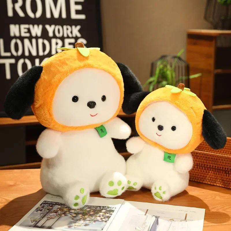 Kawaii Grappige Persimmon Puppy Knuffel Leuke Gevulde Dieren Kleine Hond Plushie Pop Anime Zachte Kinderen Speelgoed voor Meisjes Jongens Presenteert