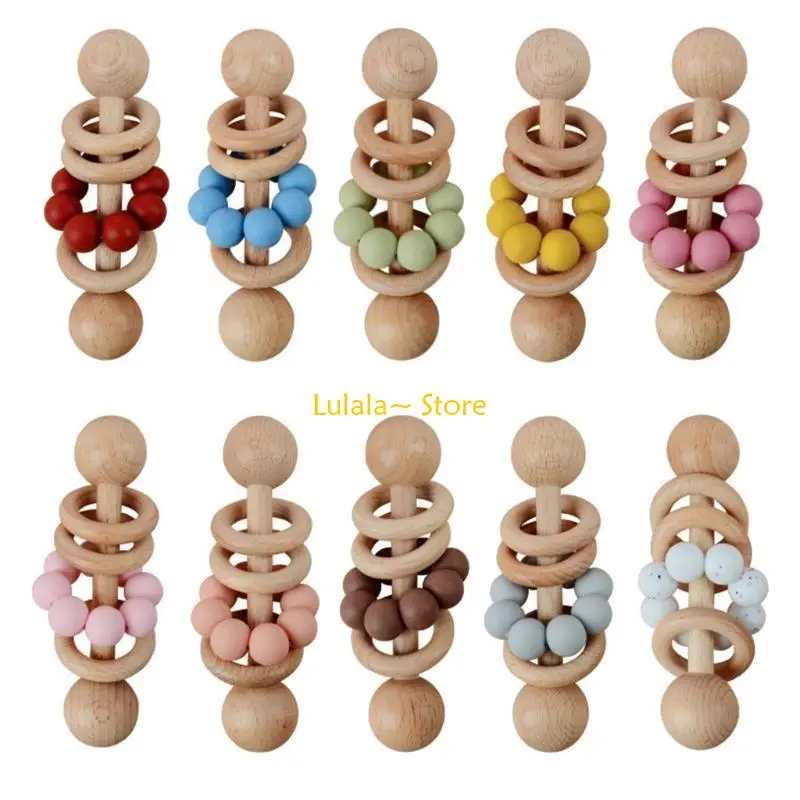 

Y4QA Baby Hand Bells Toy Baby Toddler Grip Pendants Rattle Baby Gym Educational Toy