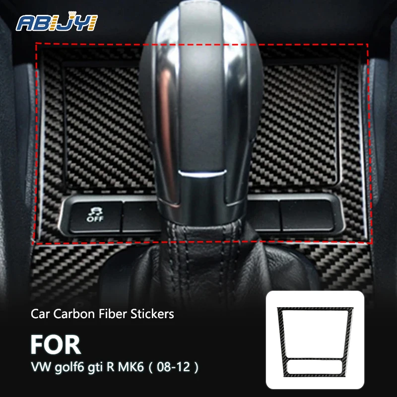 

New Carbon Fiber Car Vehicle Interior Ashtray Frame Sticker For VW Golf6 GTI R MK6 2008 2009 2010 2011 2012 Accessories