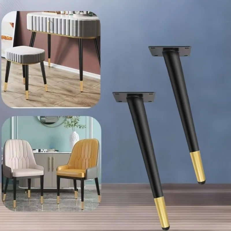 black+golden oblique 45cm Furniture Leg 4-piece Set Diagonal Metal Sofa Leg Sofa Chair Cabinet Table Anti Slip Mat Home DIY