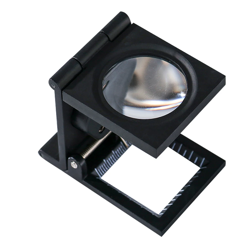 

-Folded Jewelry Magnifier Reusable Magnifying Glass For Collectibles Inspection Desktop Use High Magnification Lens