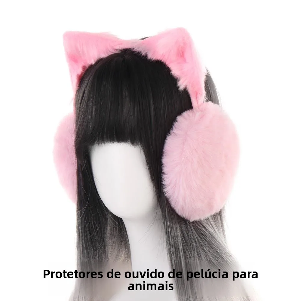 かわいい猫耳ぬいぐるみイヤーマフ冬サイクリング学生暖かい耳保護防風防寒耳カバー暖かい耳パッド