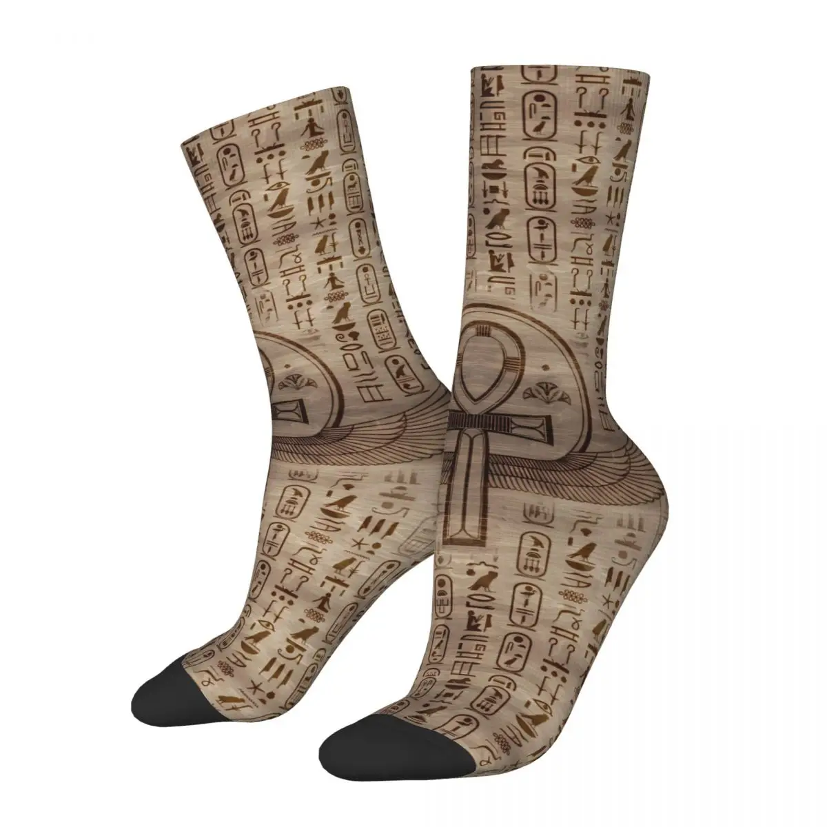 

Egyptian Cross Ankh Funny Men's Socks Retro Street Style Novelty Crew Sock Gift Pattern Printed