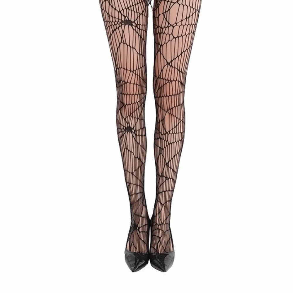 Soft Hollowed Out Halloween Theme Pantyhose Fishnet Jacquard Ghost Bat Mesh Stockings Black Spider Web Pantyhose Party