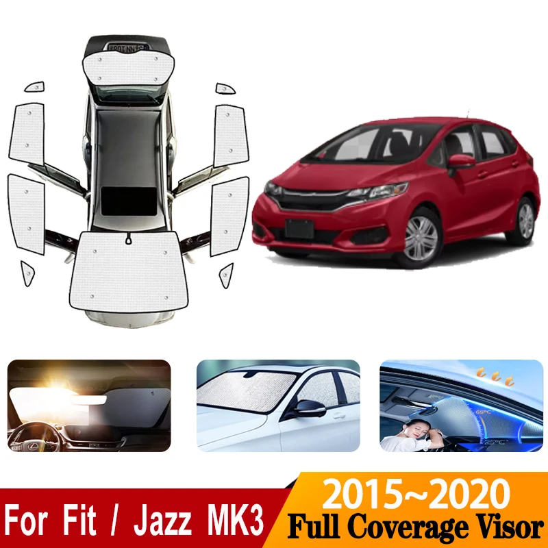 

Car Sun Visor Covers For Honda Fit Accessories Honda Jazz Life 2015~2020 MK3 GK5 Car Sunscreen Window Sunshade Cover Accessories