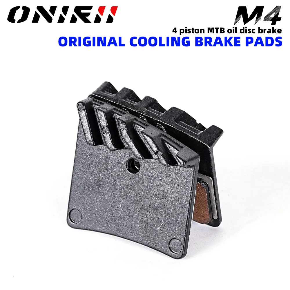ONIRII Bike Heat Dissipating Brake Pads Metal Resin Hybrid Pad for M4 Oil Disc Brake 4 Piston Hydraulic Caliper for MTB Bicycle