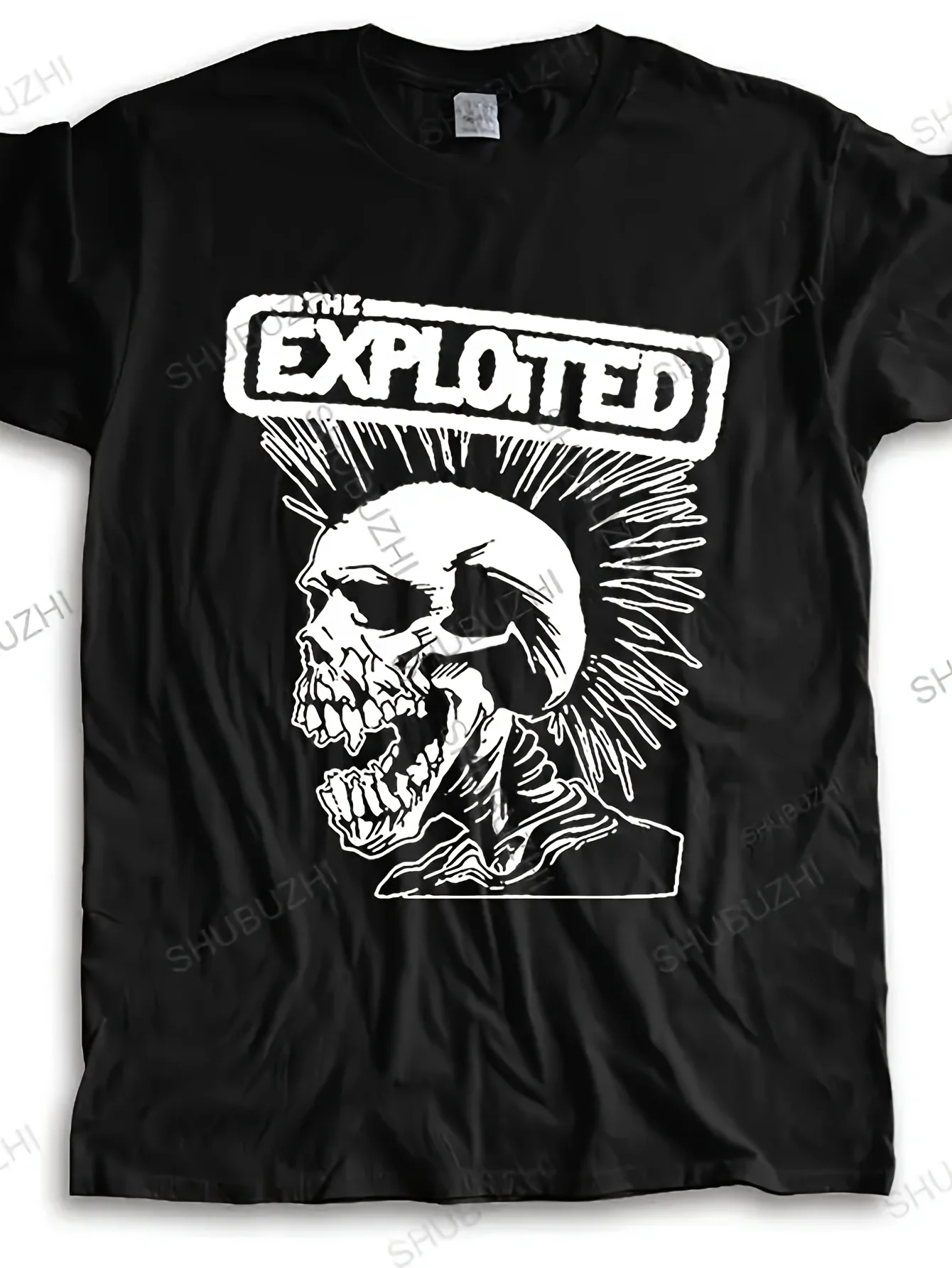 

Punk Style Skull Mens T-Shirt Exploited Printed New Casual Short Sleeve O-Neck T shirts Streetwear Hip Hop Tops Tee