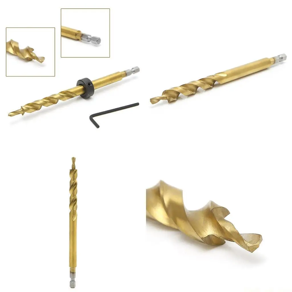 

A2BE Новое сверло с шестигранным карманом 3/8 дюйма, спирально-ступенчатое сверло + набор стопорных колец для направляющей