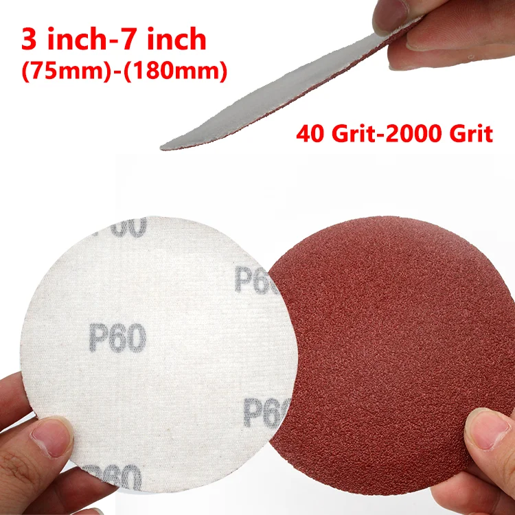 

Red Flocking Sandpaper 3 Inch(75mm)-7 Inch(180mm) 40 Grit-2000 Grit Self Adhesive Sandpaper for Sanding Polishing