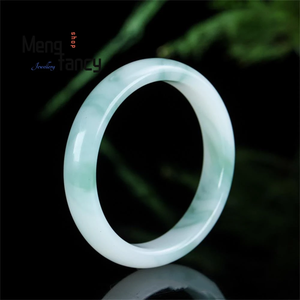 Natural Tianshan Jade Green Floating Flowers Bracelet Best Selling Popular Fashion Elegant Jewelry Exquisite Women Holiday Gifts