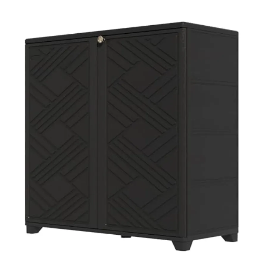 

Шкаф для хранения для дома и улицы с дверцами и 1 полкой, 34x15x34 дюйма, из HDPE пластика, для спальни, ванной, гостиной, прихожей