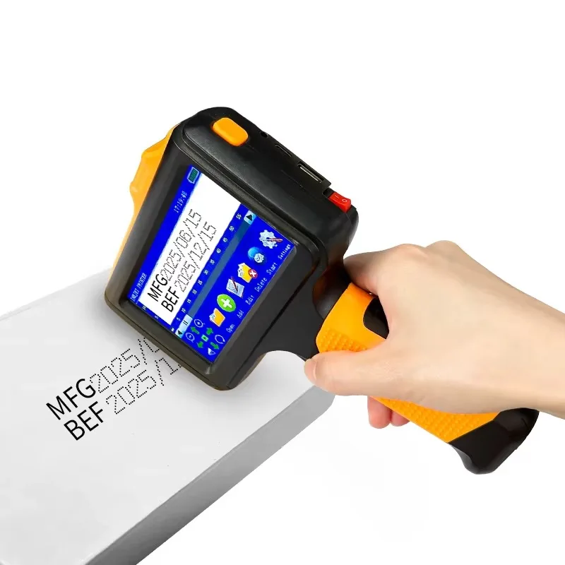 Portable Handheld Inkjet Printer Gun, Manual Coder for Expiry Date, Date and Batch Number Marking on Multiple Surfaces