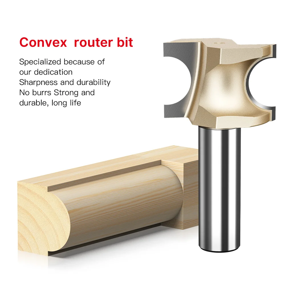 HUHAO Half Round Bead Router Bit Set 1/2