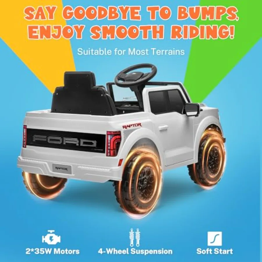 12V 公認電動カー、幼児用乗用トラック（リモコン付き）、子供用乗用玩具（LEDライト、Bluetooth、ラジオ付き）