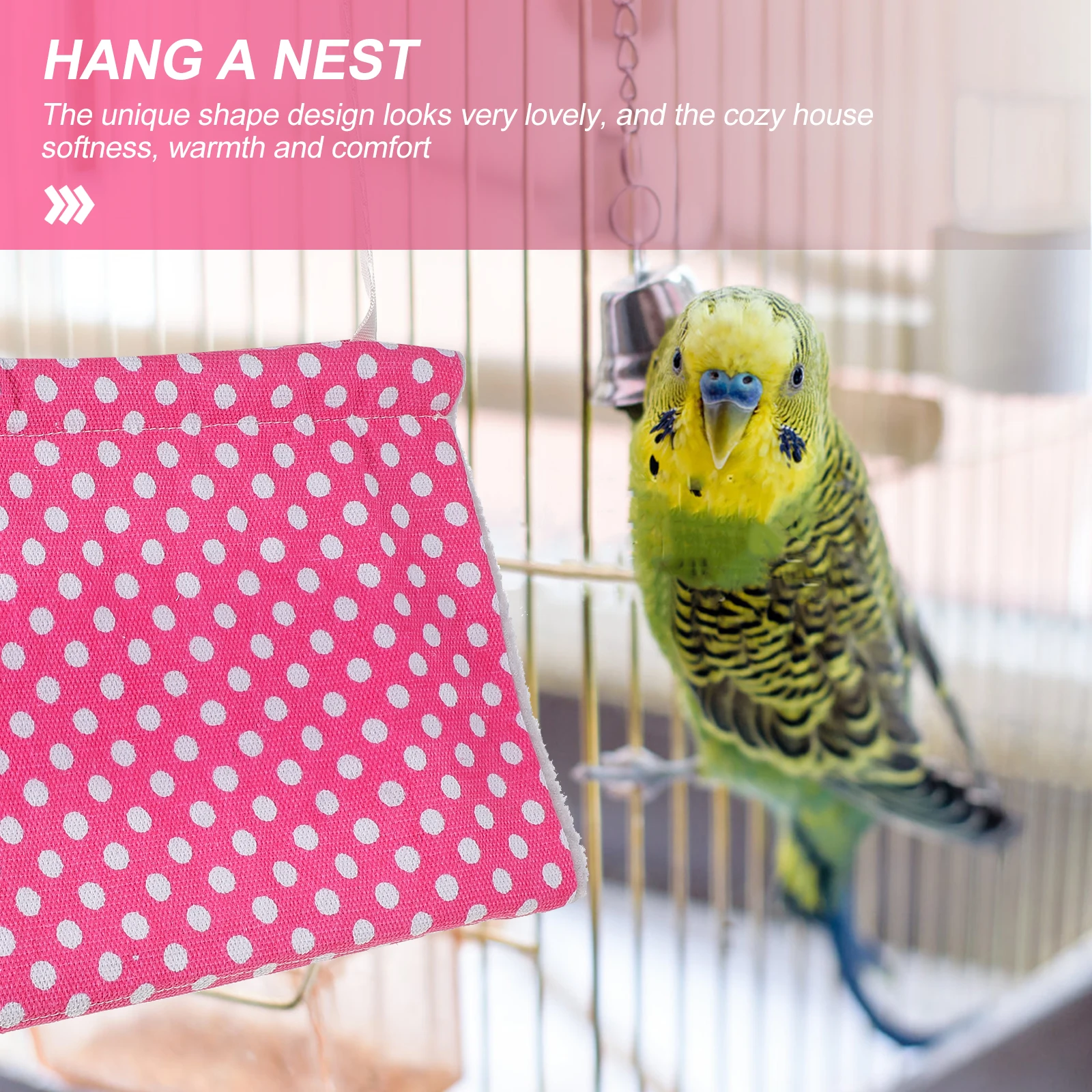 

Warm Bird Nest For Parrot Canaries Small Pets Breathable Hammock Bed Winter Sleeping Shelter Triangle Hideout Cage Supplies