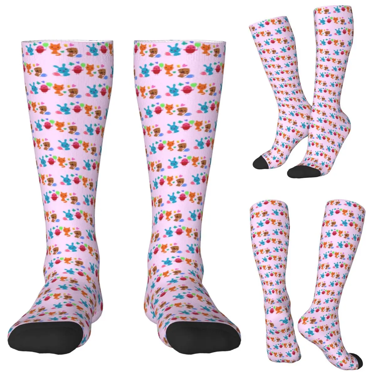 

Play Sago Mini Pink Socks Harajuku Stockings All Season Long Socks Accessories for Unisex Christmas Gifts