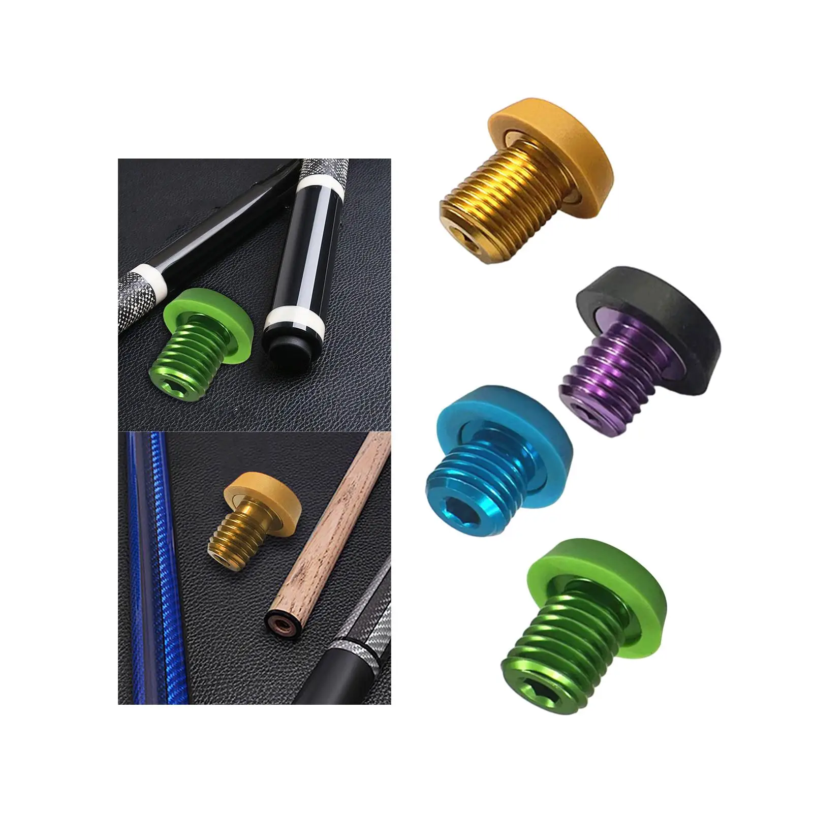 

Billiard Cue Bottom Plug Screw Type Aluminum Alloy and Rubber Rubber Bumper