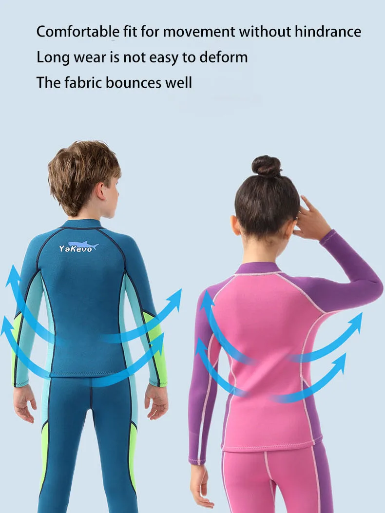 Traje de neopreno dividido para niños, traje de buceo térmico de 2,5mm para mantener el calor, snorkel, surf, traje de baño, ropa de buceo para niño y niña