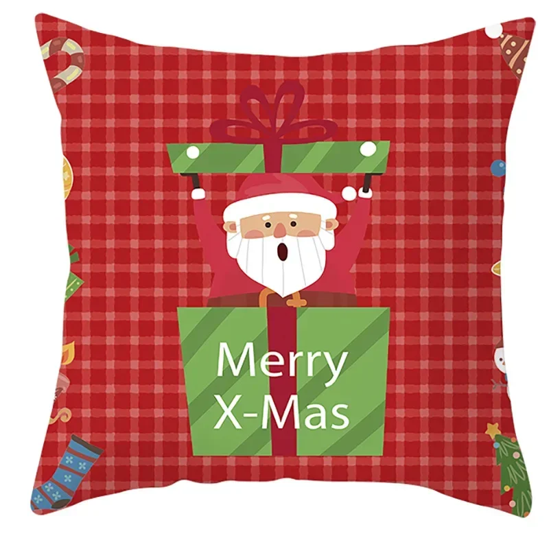 New Santa Claus Pillow Cover, Cute Christmas Home Cushion   Cartoon